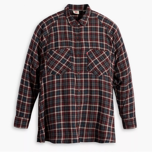 LEVI'S NWT Plaid Long Sleeve Harrison Raglan Button Down Shirt XL - Picture 3 of 16